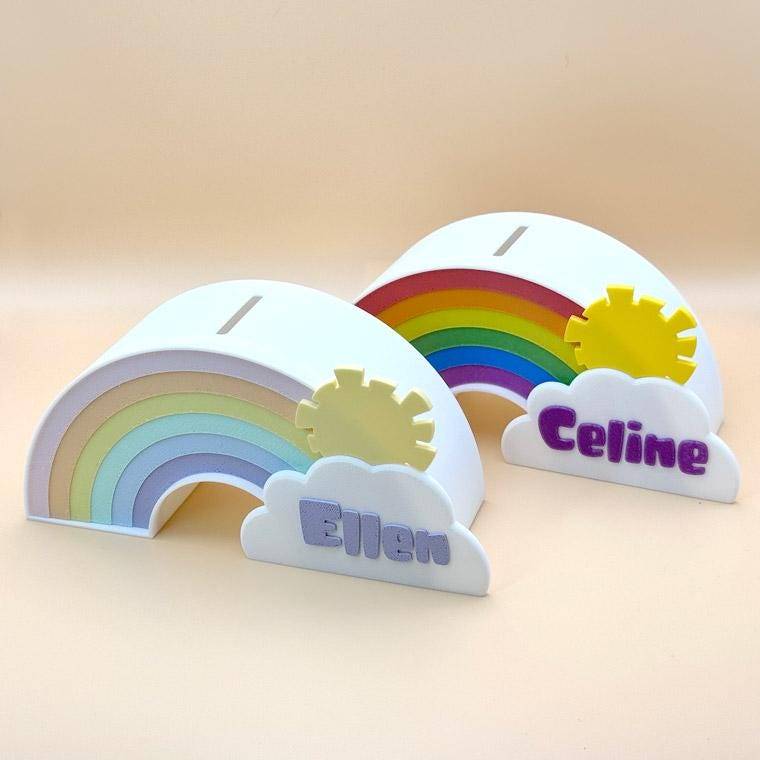 Regenbogen Spardose pastell - personalisierbar Bild 8