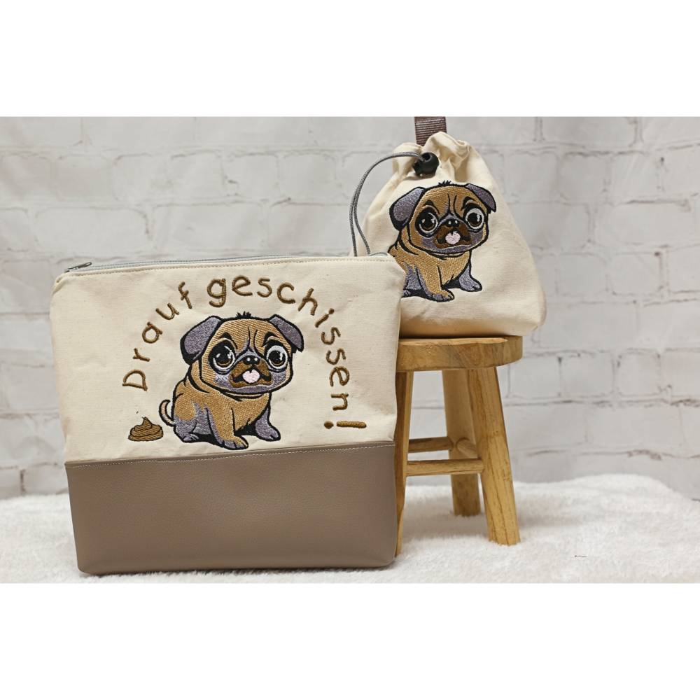 Mops drauf geschissen mit Text 13x18 & 10x10 Bild 5
