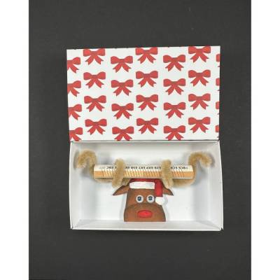 Geldgeschenk Weihnachten: Handgemalte Elch Geschenkschachtel mit Wackelaugen