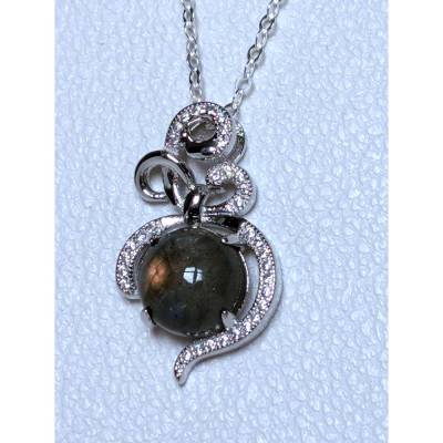 Romantische Kette aus Sterlingsilber 925 mit echtem Labradorit