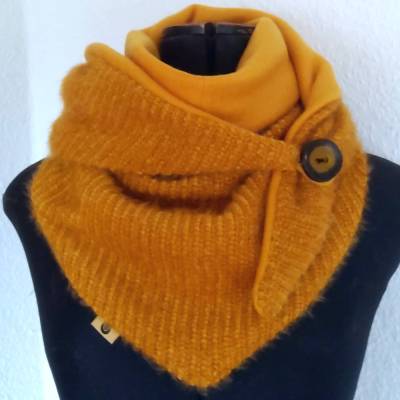 Schaltuch, Dreiecktuch, mit Knopf, Wickelschal, Tuch, Kuscheltuch, Wendeschal