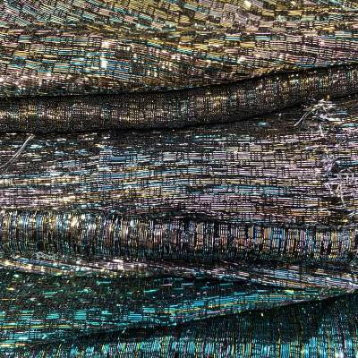 200g Metallic-Dekostoff Restepaket – Grün-Silber-Gold – Downcycling – Kreativmaterial