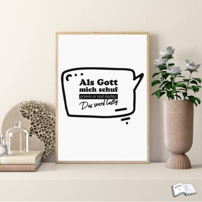 22 Als Gott mich schuf – Digitales Plotter- und Sublimationsmotiv als PNG & SVG