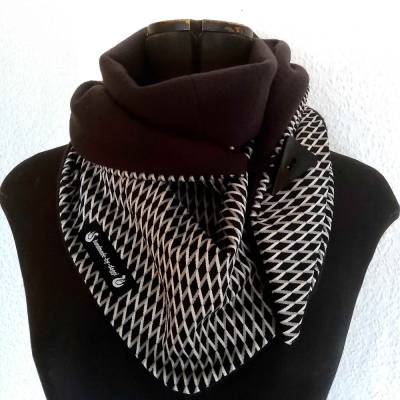 Schaltuch, Dreiecktuch, mit Knopf, Wickelschal, Tuch, Kuscheltuch, Wendeschal
