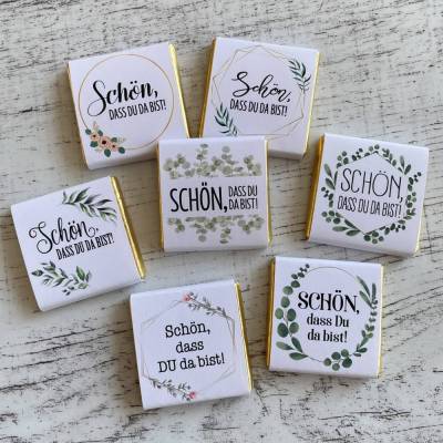 Gastgeschenk Kommunion Firmung | Schokolade Schokotäfelchen | Schön, dass Du da bist!