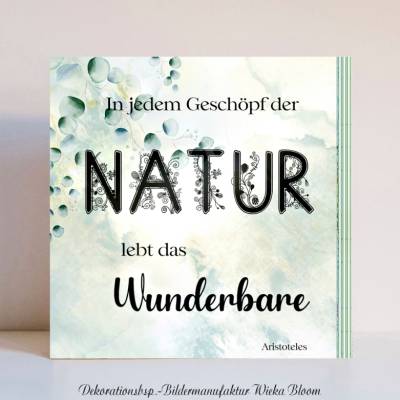 Holzblock Holzschild Bild mit inspirierendem Spruch Zitat, Natur, minimalistische Wanddeko zum Aufhängen oder Hinste