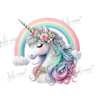 Bügelbild Regenbogen Einhorn 