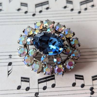 Funkelnde vintage Brosche, Aurora Borealis