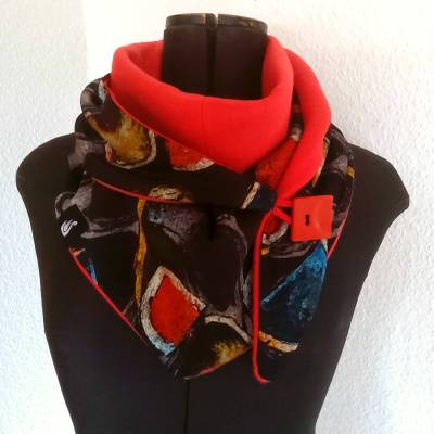 Schaltuch, Dreiecktuch, mit Knopf, Wickelschal, Tuch, Kuscheltuch, Wendeschal