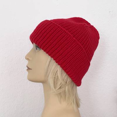 VERSANDFERTIG! BASIC Mütze HAGEBUTTENROT handgestrickt unisex Beanie von zimtblüte