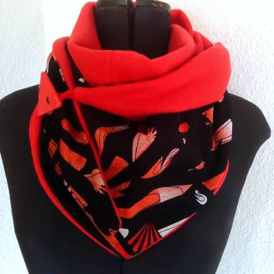 Schaltuch, Dreiecktuch, mit Knopf, Wickelschal, Tuch, Kuscheltuch, Wendeschal