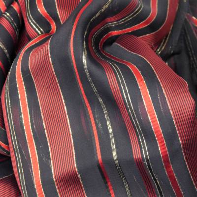 gestreifer Voilé rot-gold-schwarz 50 x 70 cm