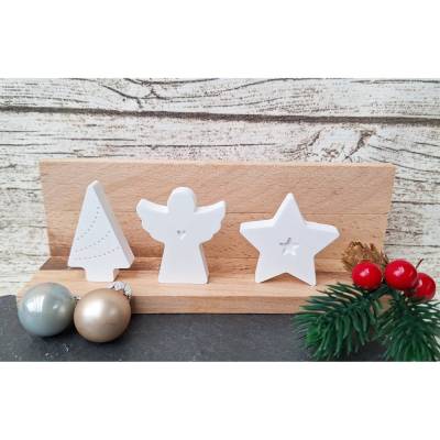 Mini Deko Baum ~ Engel ~ Stern ~ Weihnachtsdeko ~ Streuteile Weihnachten ~ Schutzengel