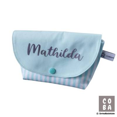 Kosmetiktasche Schminktasche Kulturtasche Personalisierte Tasche kleines Täschchen mint