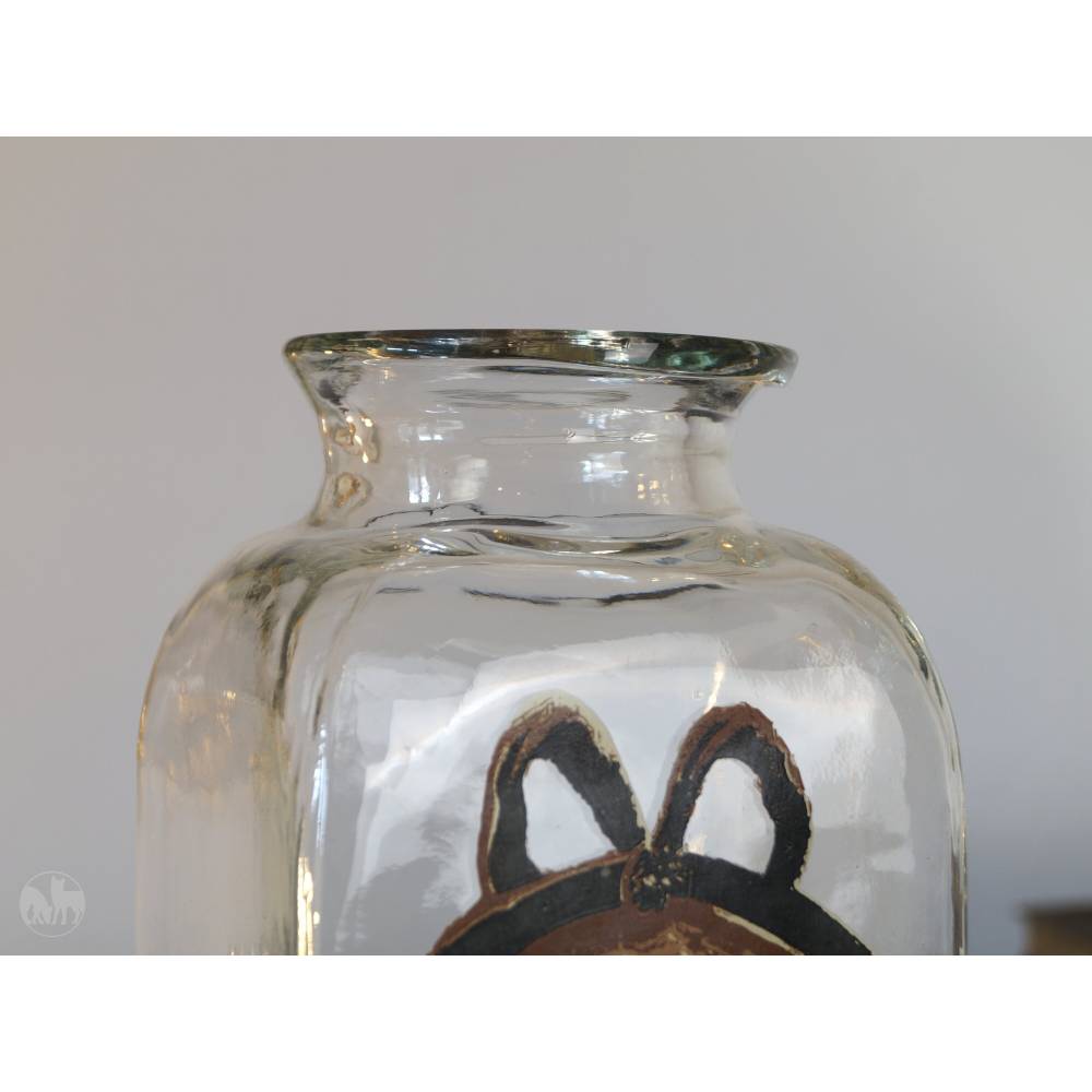 Vintage Apothekerglas alte Apothekerflasche aus Glas Apotheken Deko Dekoflasche Klarglas Glasflasche Blumenvase eckig