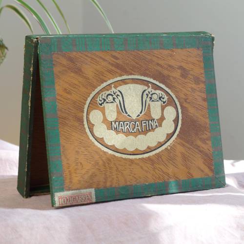 Antike Zigarrenkiste Holz Marca Fina San Felix Brasil Holzschatulle Holzkästchen Tobacciana mit schöner Patina