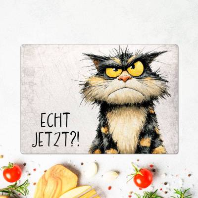 Glasschneidebrett 'Echt jetzt?!', Frühstücksbrettchen, Schneidebrettchen, Humor, Arbeit, Geschenk