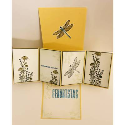  Besonders geformte 3D  PopUp Panel Card - Geburtstagskarte  in Handarbeit gefertigt, mit Stampin Up Produkten