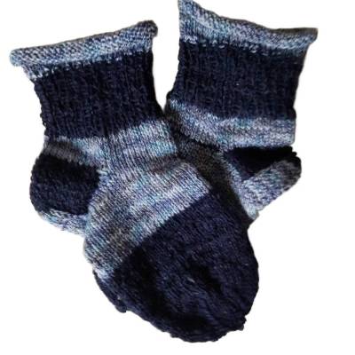 Handgestrickte Kindersöckchen Größe 24/25 aus Wolle – Unisex, warme & strapazierfähige Socken