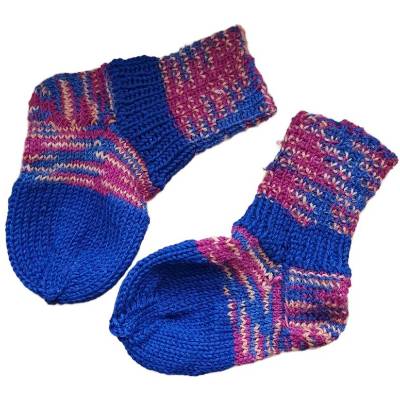 Handgestrickte Kindersöckchen Größe 20/21 – Unisex Babysöckchen aus Wolle, warme und strapazierfähige Socken