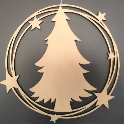 Holzring Tannenbaum, natur