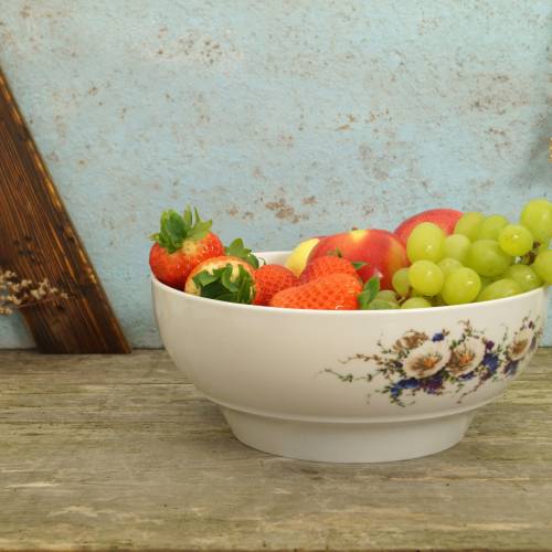 Beilagenschüssel weiße Porzellanschüssel Servierschüssel große Salatschüssel Obstschale Ilmenau Henneberg Porzellan 1777