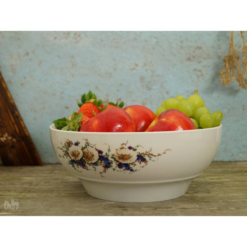Beilagenschüssel weiße Porzellanschüssel Servierschüssel große Salatschüssel Obstschale Ilmenau Henneberg Porzellan 1777