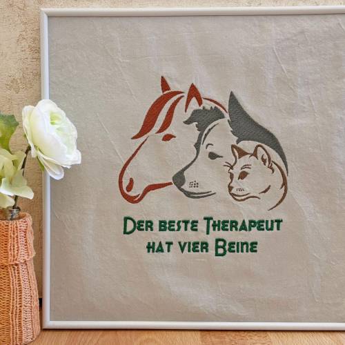 Pferd Hund Katze Stickdatei 13x18 cm und 20x20 cm