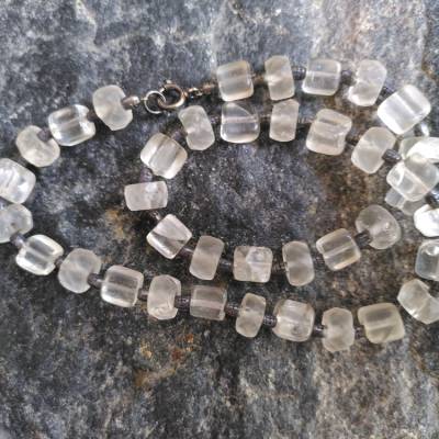 Halskette Upcycling Glasperlen und Silber