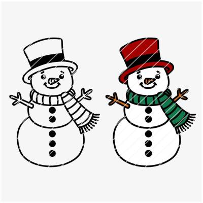 Plotterdatei „Schneemann mit Schal & Hut“ – Winterliches Design für DIY-Projekte (SVG, DXF, PDF, PNG)