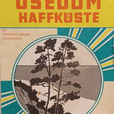 Touristenkarte - Usedom Haffküste  mit Greifswald, Anklam, Ueckermünde  - mit Angaben für Motortouristik und Wassersport