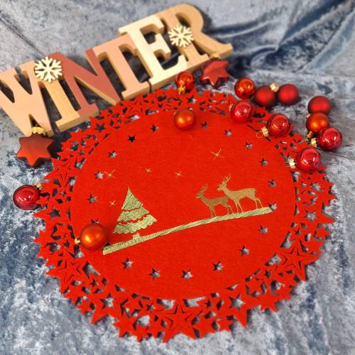 Winterlandschaft Hirsch Set 13x18 cm,14x14 cm,20x26 cm. Sticklienchen