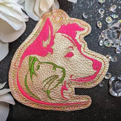 Stickdatei Hund und Katze Anhänger 10x10 cm Sticklienchen Taschenbaumler