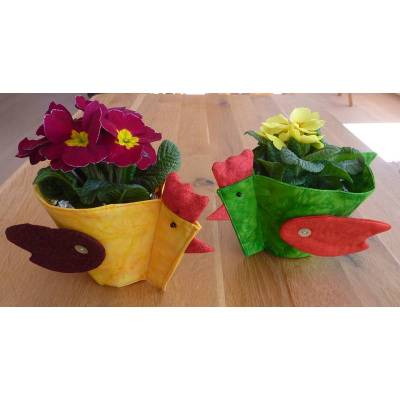 Patchwork Übertopf für kleine Blumentöpfe