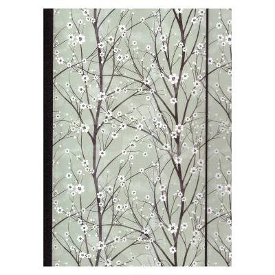 Sammelmappe Cherry Blossom, Kirschblüte mit weißen Blüten auf Hellgrün, mit Gummizugverschluß, für DIN A4