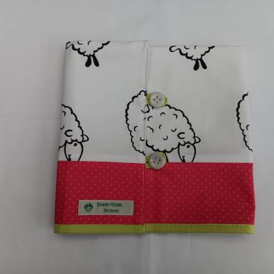 Tasche für Rundstricknadeln aus Baumwollstoff mit Schafen