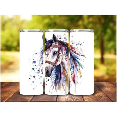Pferdekopf watercolor Boho Style PNG Datei für wrap Tumbler 20OZ Skinny  Download