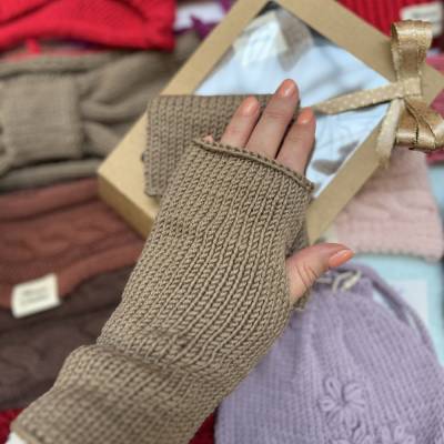Armstulpen Handstulpen gestrickt 100% Merinowolle Stulpen Erwachsene Pulswärmer 20cm lang 