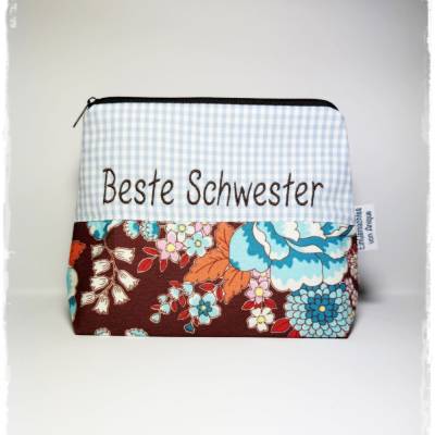 Kosmetiktasche * Beste Schwester * Schminktasche * Etui *