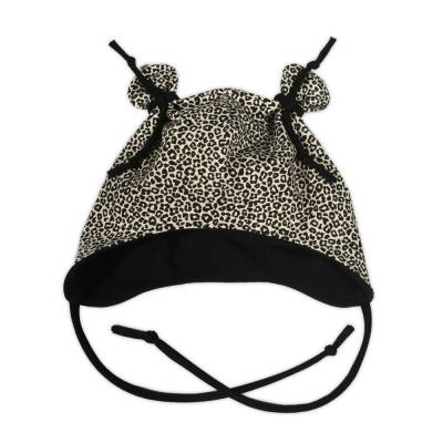 Ohrenmütze - Mütze mit Ohrenschutz "Leopard" - mit Baumwollfleece oder Jersey Futter