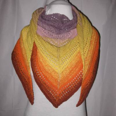 Handgestricktes Dreieckstuch, Schultertuch, Halstuch, Baumwollegemisch