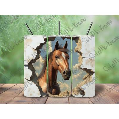Pferd schaut durch loch in Wand PNG Datei für Tumbler 20OZ Skinny  Download
