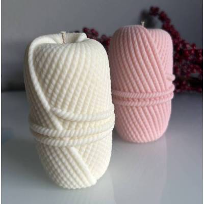 Wollknäuel Kerze Wolle Nähen Stricken Faden Kerze Dekokerze Geschenk