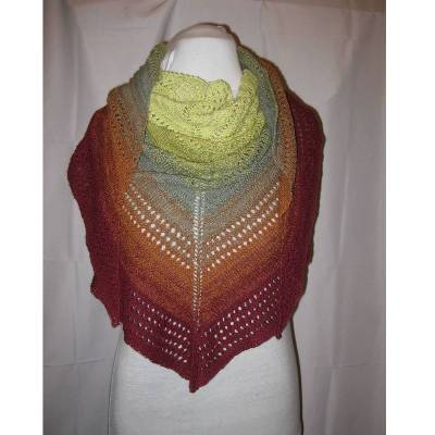 Handgestricktes Dreieckstuch, Schultertuch, Halstuch, Leinen/Baumwolle