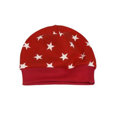 Beanie Bündchenmütze "Red Star" Sterne - rot - ab Frühchengröße -Baby Jungen Mädchen 