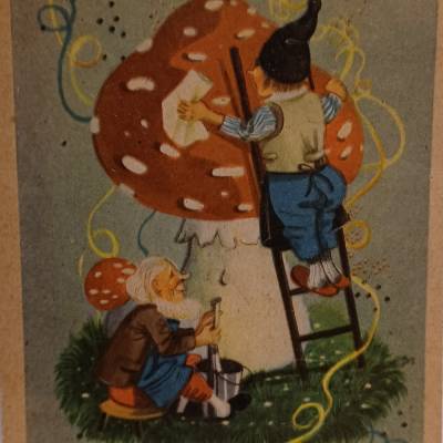 Historische Postkarte: Ein frohes neues Jahr vom 28.12.48 – Vintage Sammlerstück