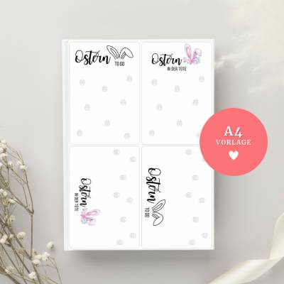 Karten für Geschenktüten PDF Datei A4 "Ostern in der Tüte" Druckvorlage | Download zum Ausdrucken
