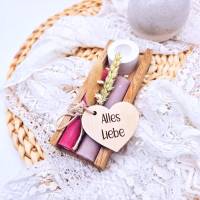 Kerzenverpackung Holz | Kerzen Geschenk Wohndeko | Geschenkset Gesburtstag | Geschenk Freundschaft | Kerzen Klötzchen |