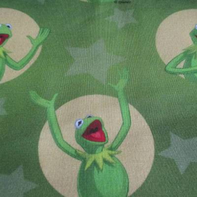 Baumwolljersey  Kermit der Frosch mit Sternen grün Oeko-Tex Standard 100 (1m/19,90€)