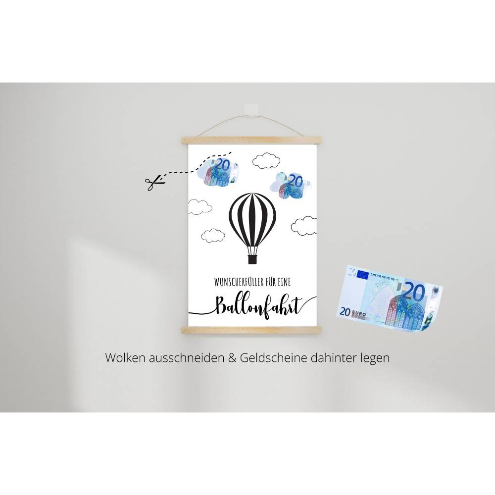 Geldgeschenk Geburtstag | persönliches Geburtstagsgeschenk Heißluftballonfahrt | Geschenk Ballonfahrt Vorlage Bild 4